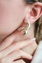 Heliophilia Silver Pendientes de Latón Dorados con Circonio